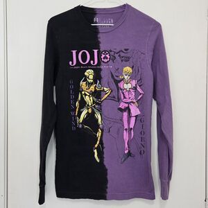 JoJo’s Bizarre Adventure Unisex Sz XS Anime Box Lunch Split Dye Purple Black L/S
